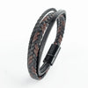 Trendy  Leather Bracelets Men Stainless Steel Multilayer Braided Rope Bracelets For Male Bracelets Jewelry Pulsera Hombre