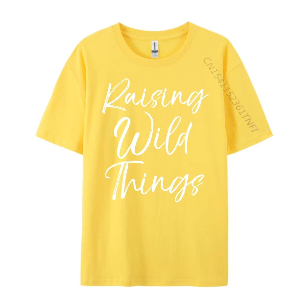 Toddler Of Mother Day Raising Wild Things Clothing Camiseta Masculina Graphic Tee Original Mens T-Shirts New Years Eve