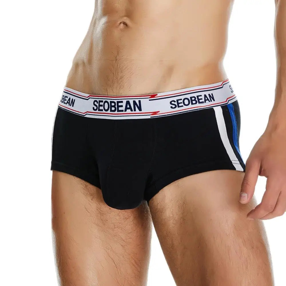 SEOBEAN Brand Men's Boxers Briefs Breathable Cotton Underwear Men Underpants Boxer Shorts U convex Bag 2023 New Boxer For Man