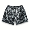 Premium 3D Printed Men's Hawaiian Shorts - Ultra Casual Skull Graphic for Summer Vacations and Sport Running