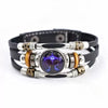 Twelve Constellations Luminous Leather Bracelet Retro Multi-layer Beaded Leather Bracelet Jewelry Gifts for Men Women Couples