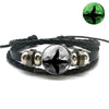 Glow In The Dark Wolf Head Bracelet Multilayer Leather Bracelet Charm Women Men Fashion Luminous Bracelets Wolf Jewelry