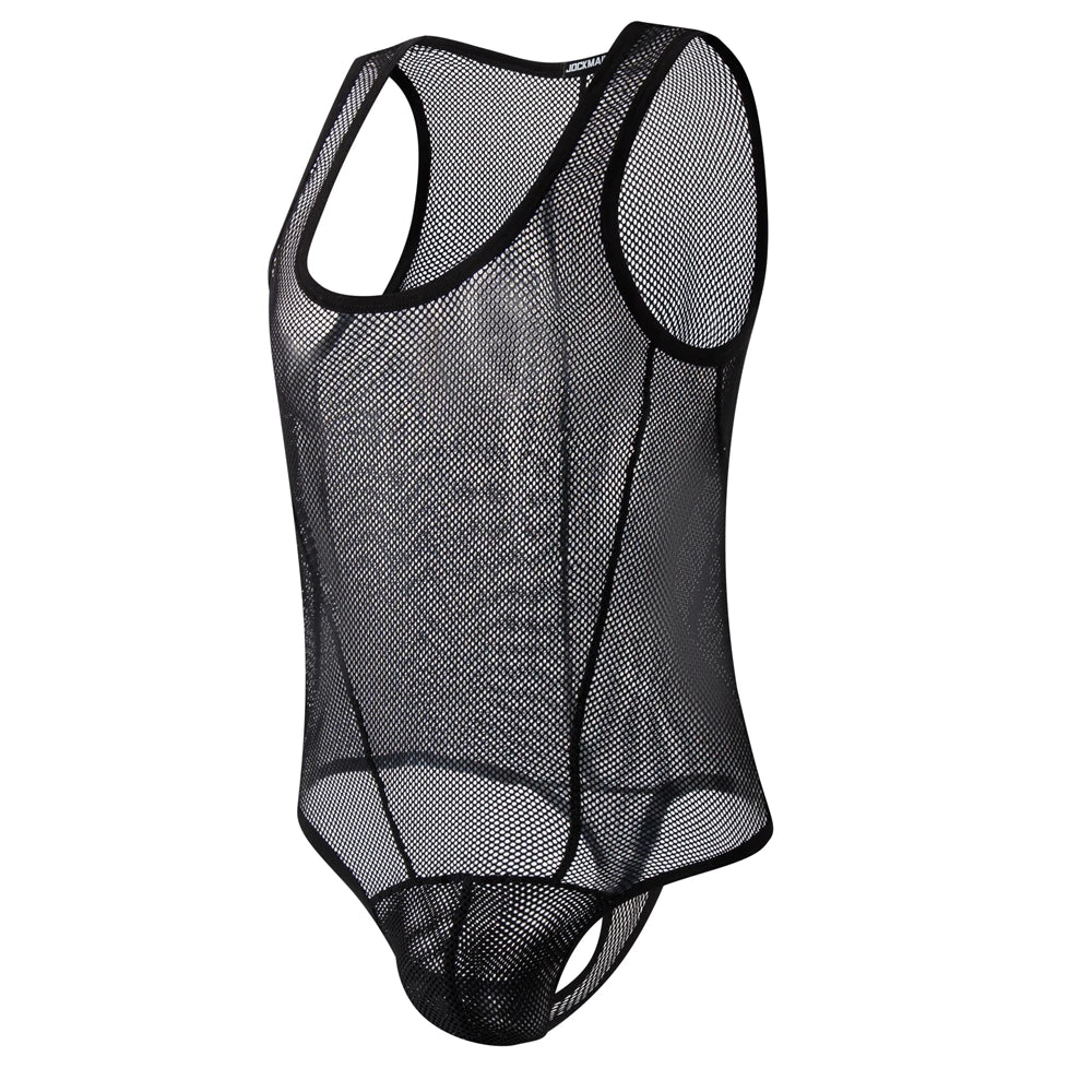 JOCKMAIL Men's Sexy Mesh Jockstrap Underwear Bodysuit Suspender Jumpsuits Man Harness Gay Underwear Mens Lingerie Sissy Panties