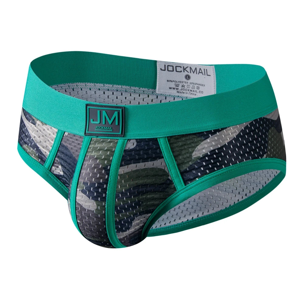 Man's Underwear Briefs Underpants Nylon Mesh Green Camouflage Men's Briefs Bikini Men's Boxer Briefs or As Swim Swimwear Shorts