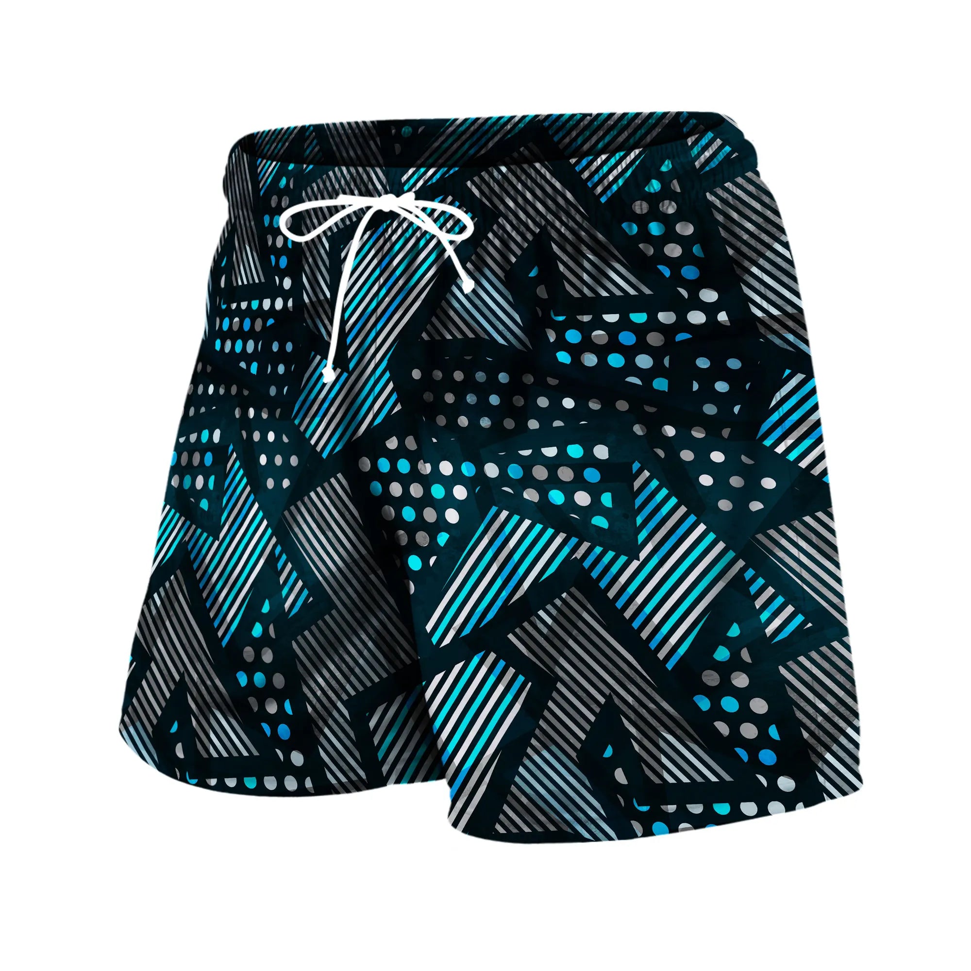 Personality Stripe Men's Beach Shorts Summer Color Block Casual Man Bottoms Sports Wear Breathable Short Pants Trend Streetwear