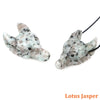 1.5" Wolf Head Stone Pendant Natural Healing Crystals Hand Carved Wolves Animal Statue Figurine Gems for Jewelry Making Necklace