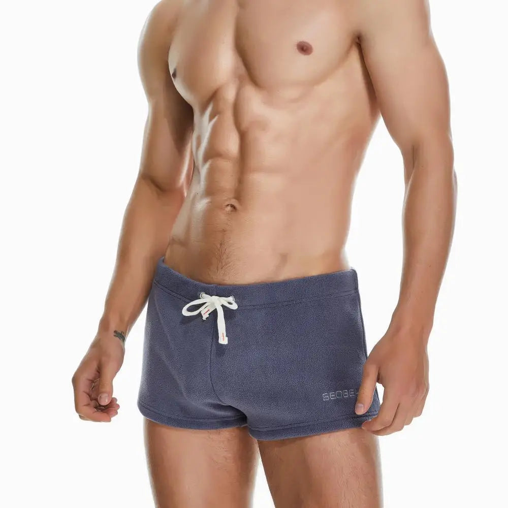 SEOBEAN Men's Pajamas Shorts Sleep Bottoms Boxer Shorts Homewear Underwear Mens Gym Fitness Drawstring Shorts for Man