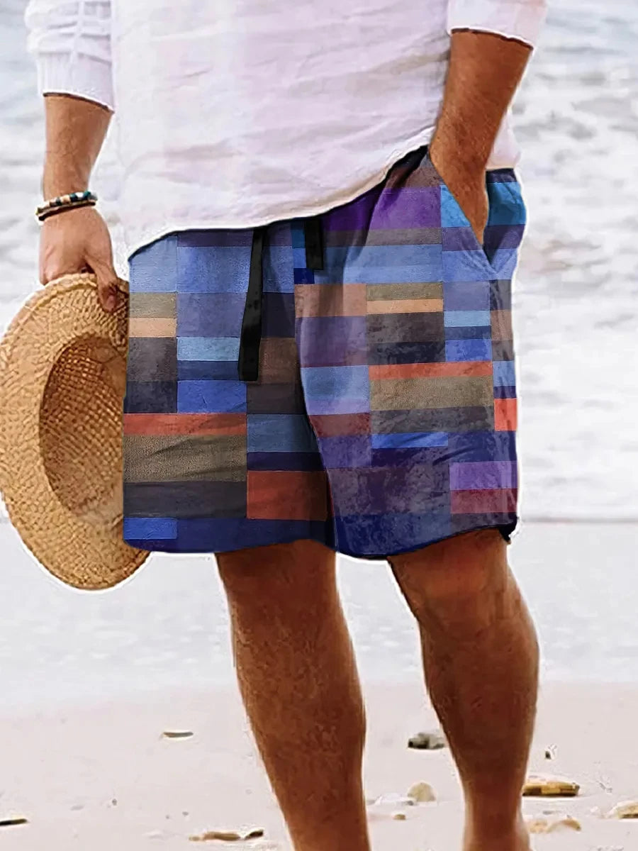 Men's Hawaiian Swim Trunks 3D Cartoon Print Beach Shorts Quick Dry Outdoor Leisure Sports Shorts Swimwear Fashion Men's Shorts
