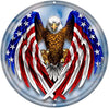 Round Metal Tin Sign Rustic Wall Decor,Patriotic American Flag Eagle,Suitable for Home and Kitchen Bar Cafe Garage Wall Decor