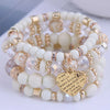 DIEZI Ethnic Bohemian Multicolor Crystal Beads Strand Bracelets Women Men Heart Tree Of Life Charm Bracelet Pulseira Feminina