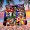 3D mushroom print men's casual shorts Tropical summer vitality style fashion shorts, quick-drying and comfortable close-fitting