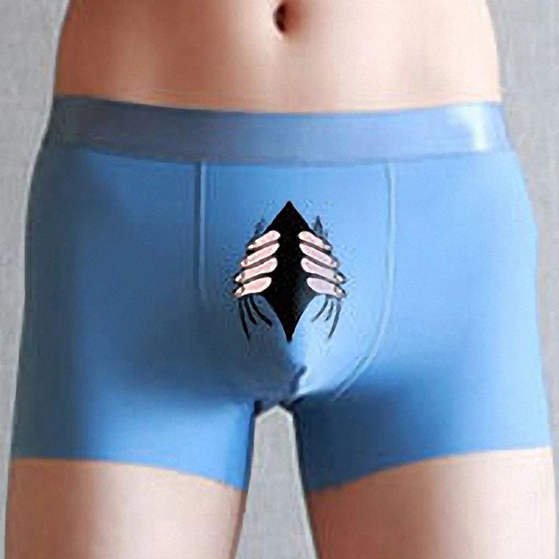 Men Silk Underwear Cartoon Boxer Mens Boxers Creative Funny