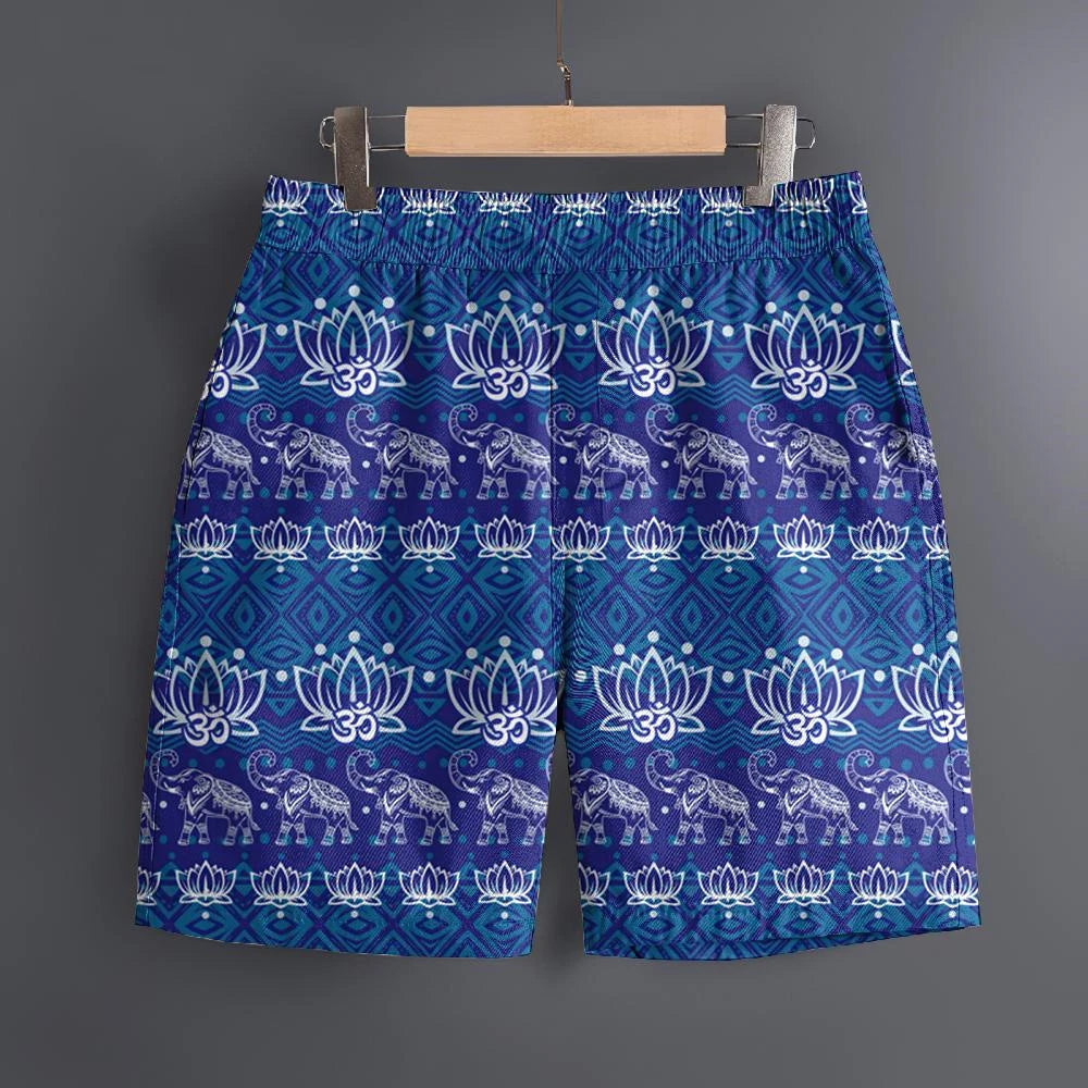 Men's Hawaiian 3D Elephant Ethnic Pattern Beach Shorts Quick Dry Outdoor Leisure Sports Shorts Fashion Men's Shorts
