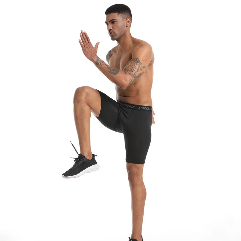 Fitness Sports Shorts For Men Summer Gym Workout Running Cycling Quick Drying Breathable Three-quarter Pants Casual Bottoms