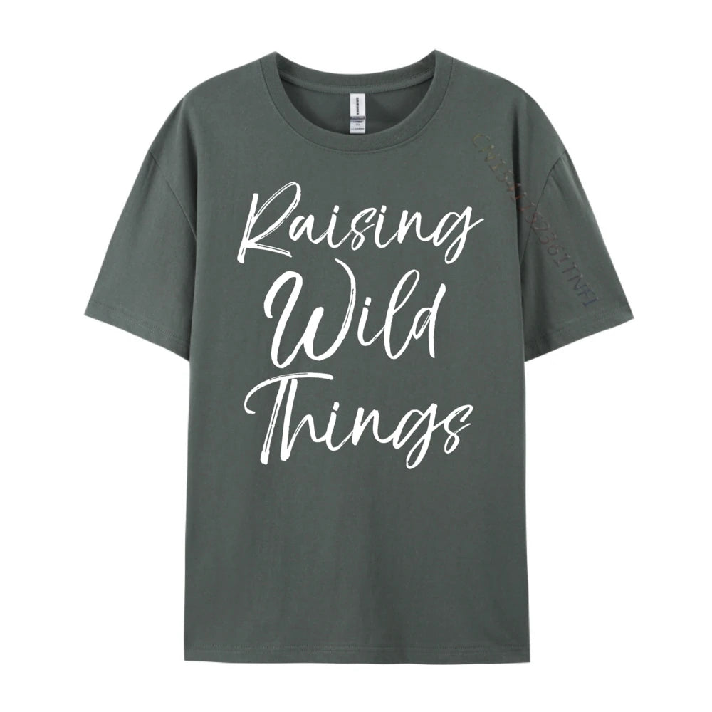 Toddler Of Mother Day Raising Wild Things Clothing Camiseta Masculina Graphic Tee Original Mens T-Shirts New Years Eve