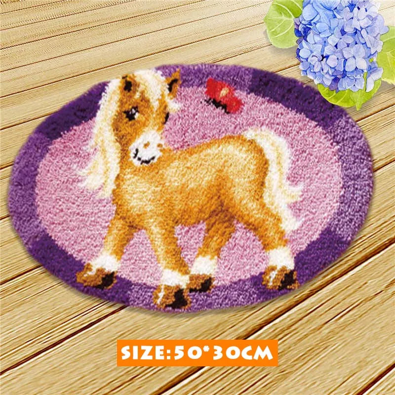 Cute Bear Carpet Embroidery Latch Hook Kit Cartoon Animal Undefined Latch Hook Rug Button Pad Package Smyrna Package Carpet DIY