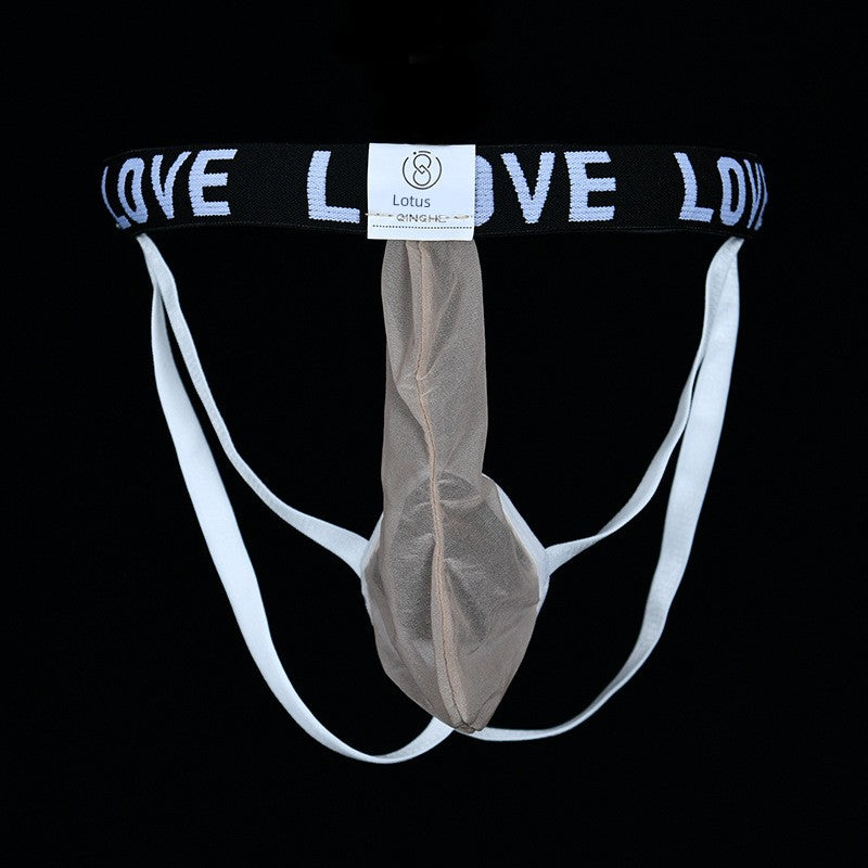 Double T-Back Men Summer Ultra Thin Sexy Cut Out Upward Jockstrap