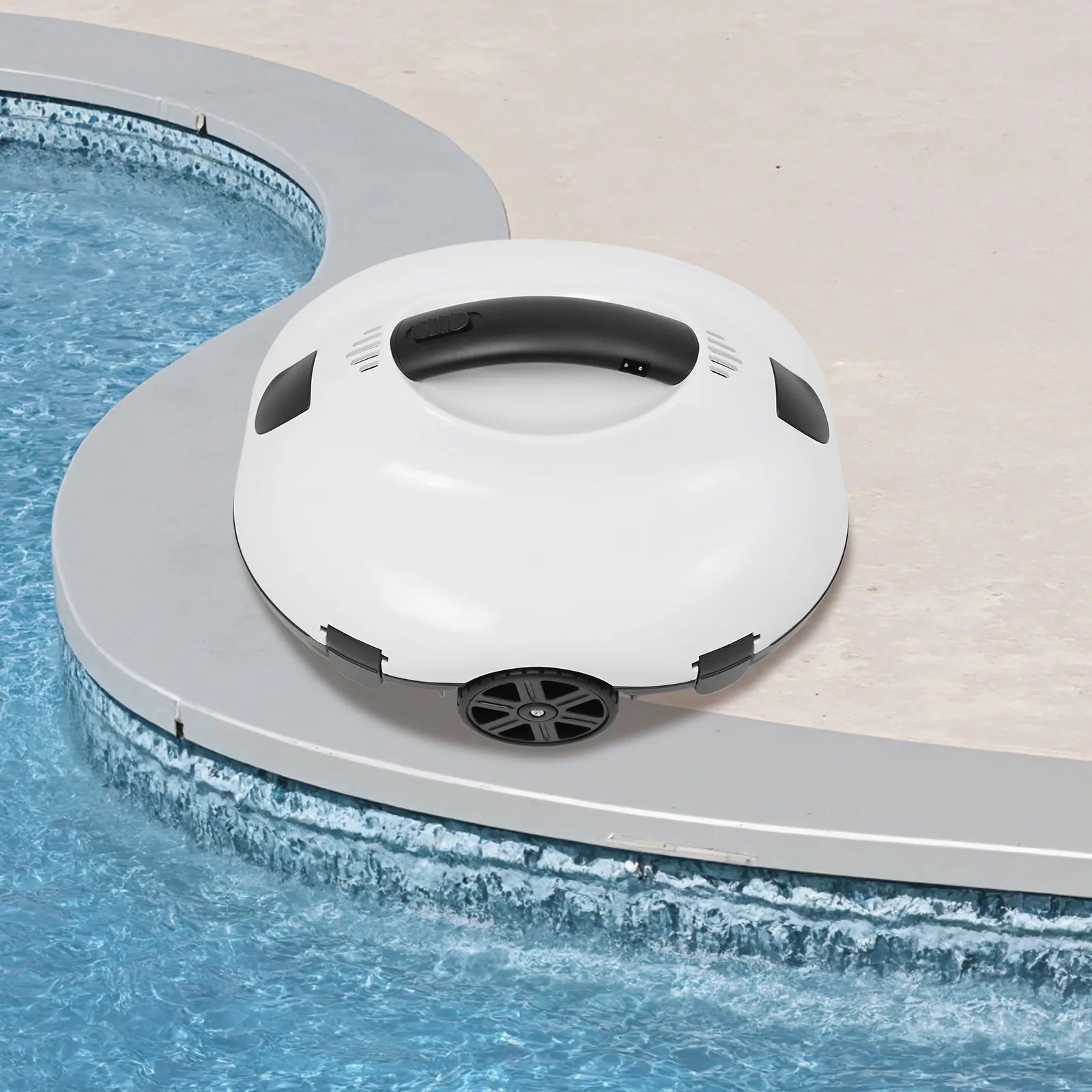 Automatic Robotic Pool Cleaner with Two Suction Inlets and Intelligent Path Planning Fits Capturing Sand Stones Hair and Debris