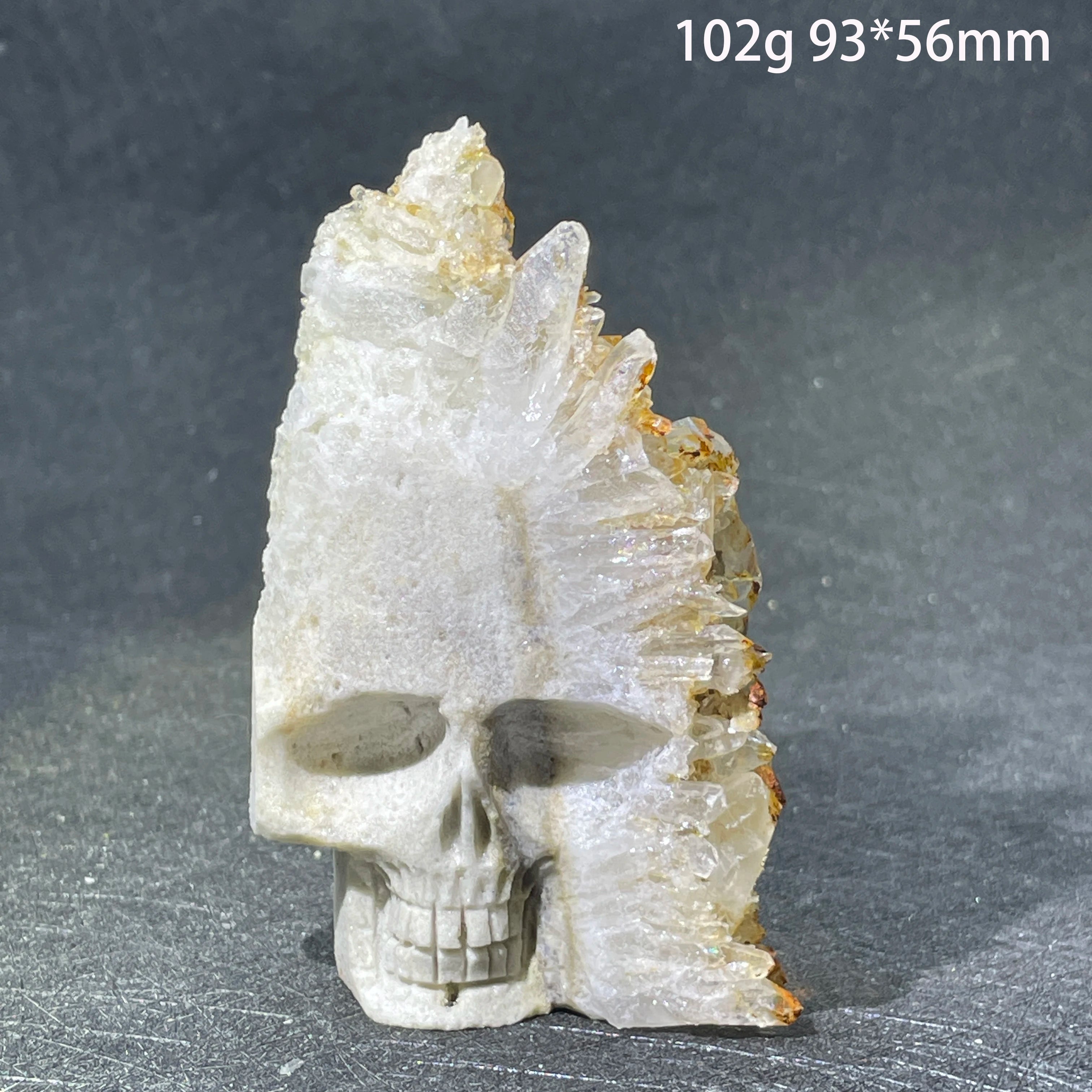 Natural Crystal Carving Skull Stone Clear Quartz Cluster Polished Rock