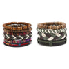 Bohemian Leather Bracelet Men Hand-woven Bracelet Men's Wooden Bead Bracelet Bracelet for Men Charm Bracelet Mens Jewellery