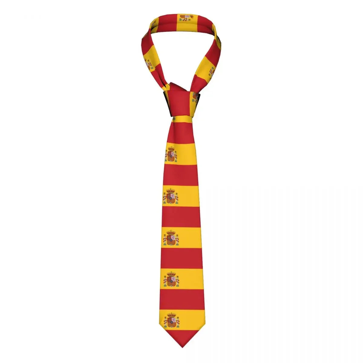 Spanish Flag Neckties Unisex Polyester 8 cm Neck Tie for Men Skinny Wide Accessories Gravatas Office