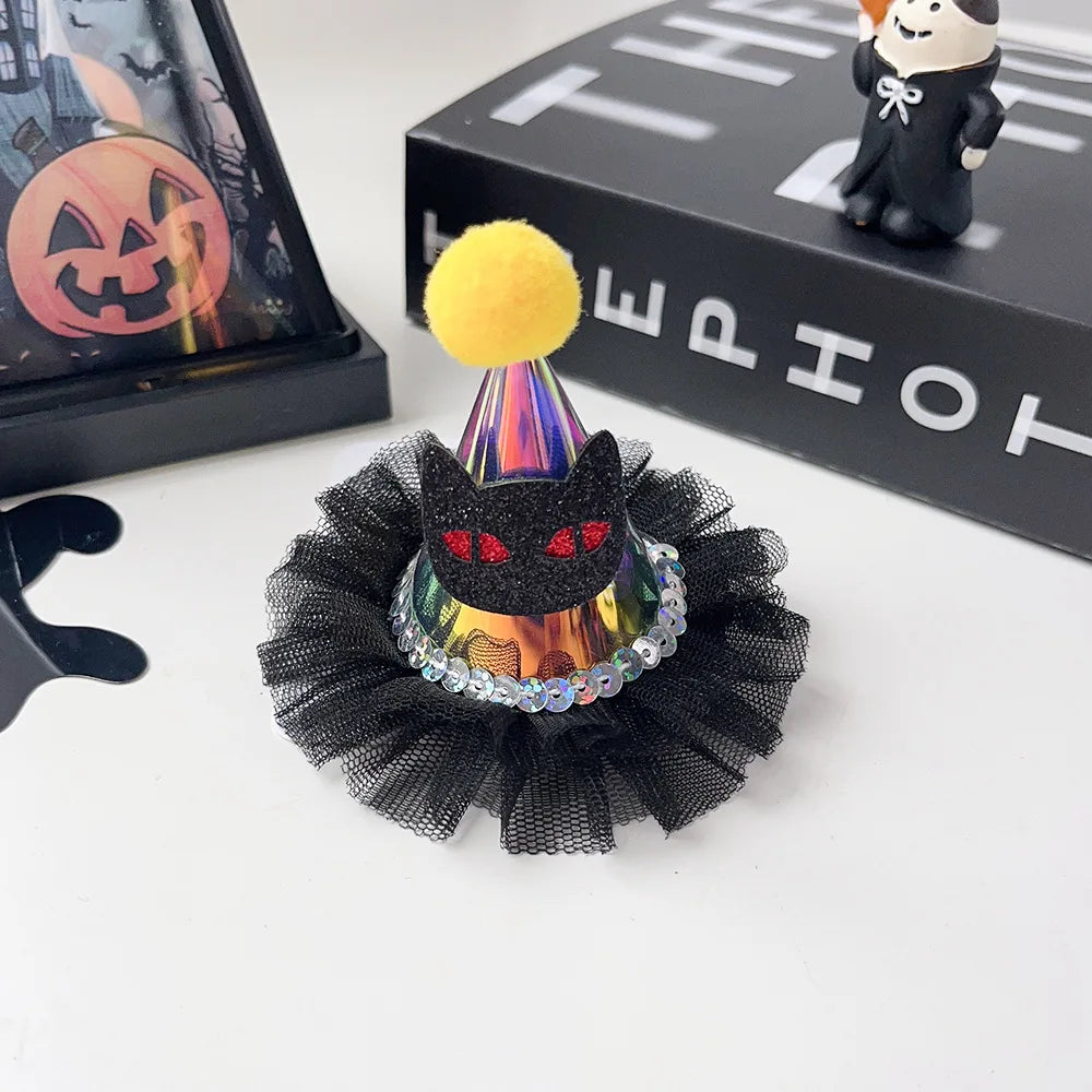 European Style Halloween Hair Clips Creative Pumpkin Ghost Bat Barrettes Themed Party Accessories Unisex