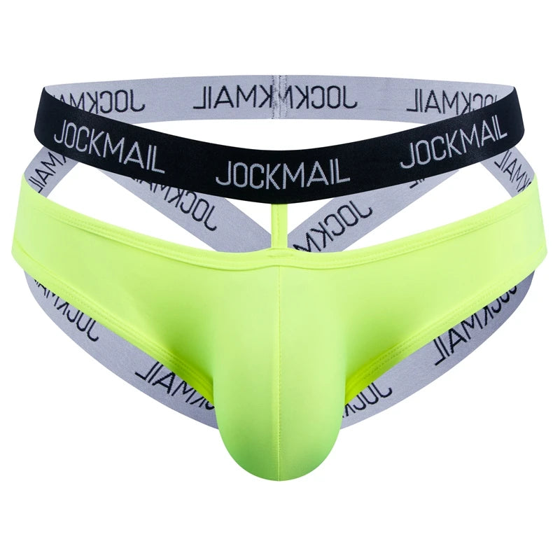 Men Jockstrap Harness Mens Bondage Gay Hombre Stage Nighclubwear Sexy Underwear Thong G String Penis Pouch Ice silk transparent