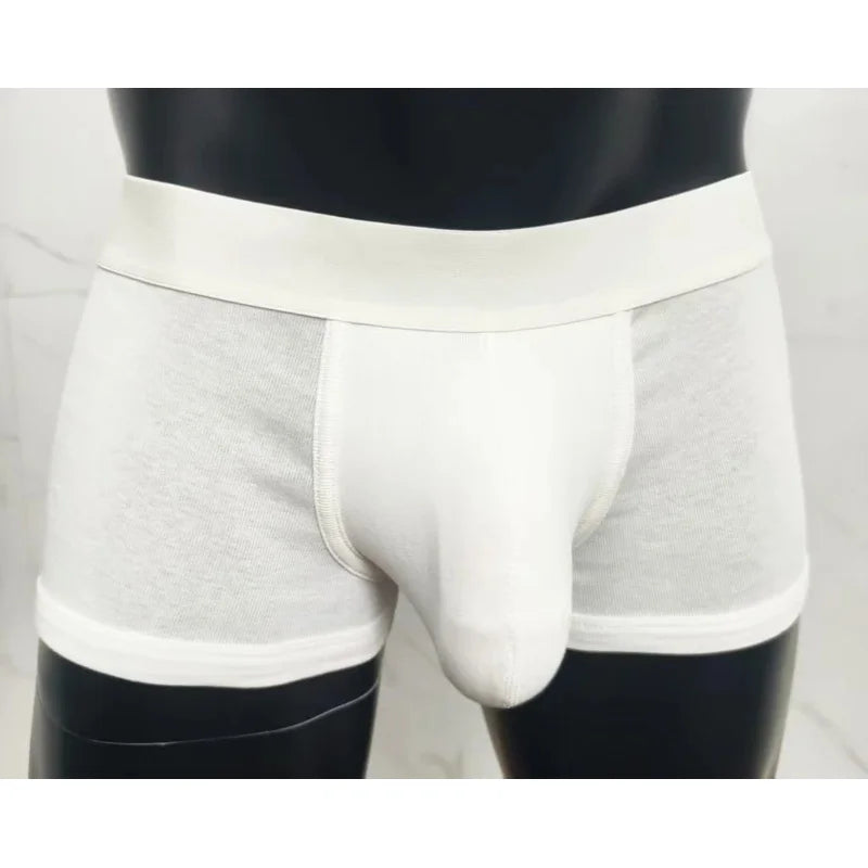 2026 New Classic Mens Boxer Briefs with Large Pocket Cotton Breathable Soft Sexy Underwear for Mens Comfortable Pouch Underpants