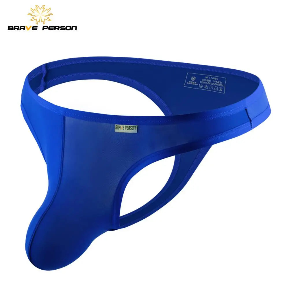 BRAVE PERSON Men's Sexy Underwear Men Briefs Bikini Thongs Thin Breathable U Convex Big Penis Pouch Design Low Waist Underpants