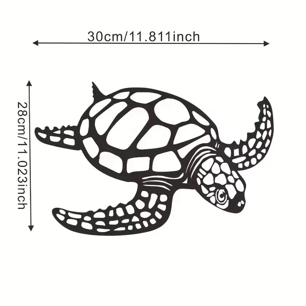 Sophisticated Metal Sea Turtle Decor Piece – Beach Themed Wall Art for Kitchen, Bathroom, and Living Quarters. Perfect
