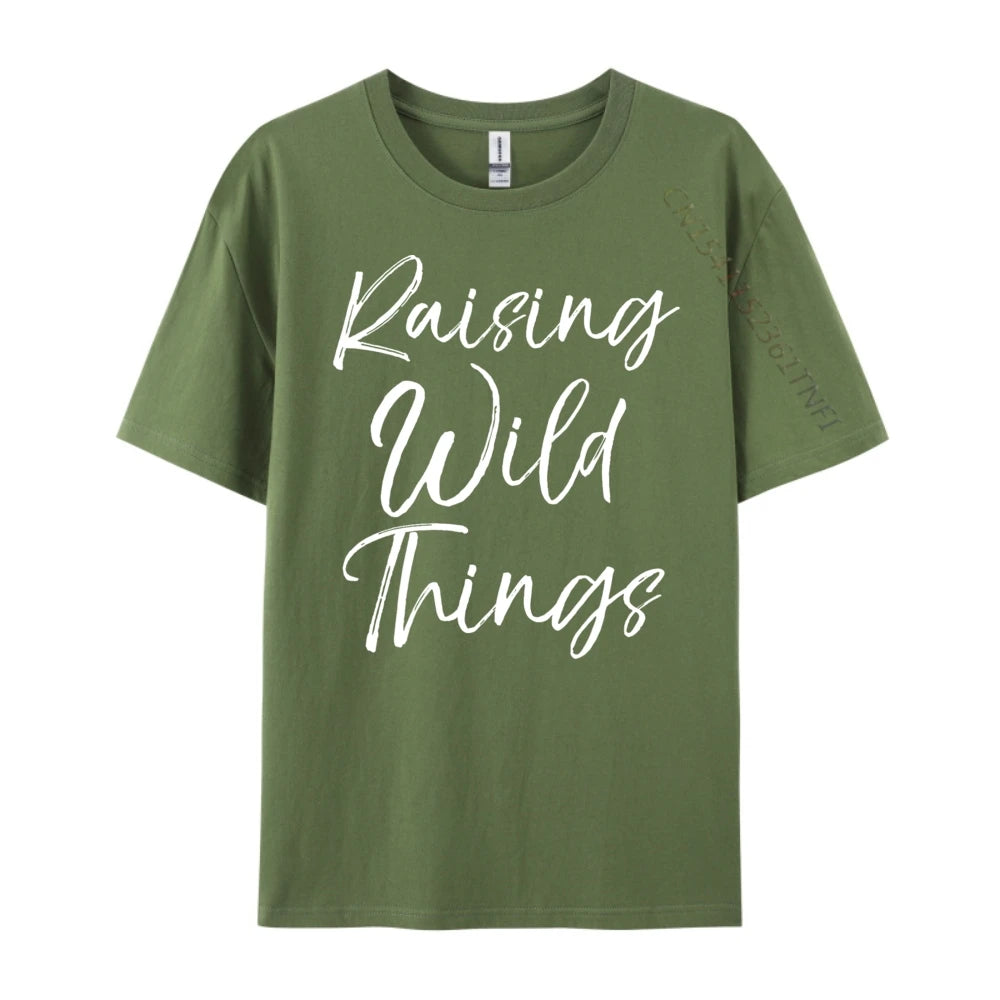 Toddler Of Mother Day Raising Wild Things Clothing Camiseta Masculina Graphic Tee Original Mens T-Shirts New Years Eve