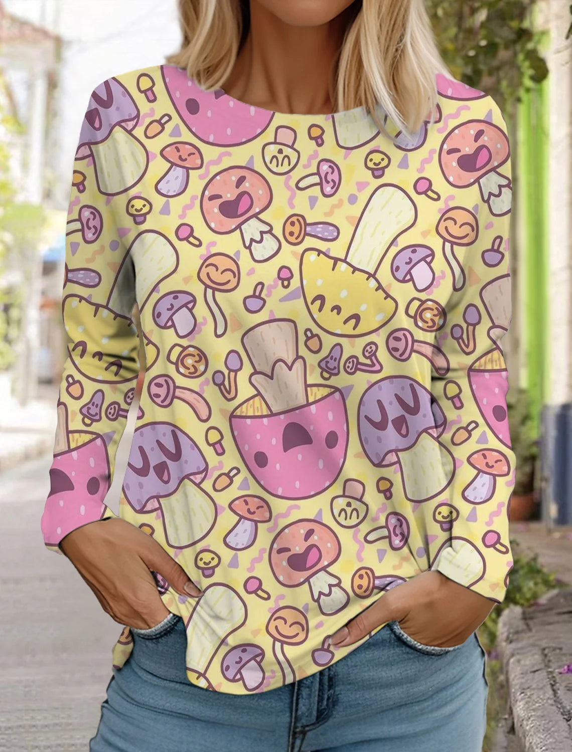 Halloween skull pumpkin print pullover autumn and winter women's casual long sleeve round neck sweatshirt men's clothing