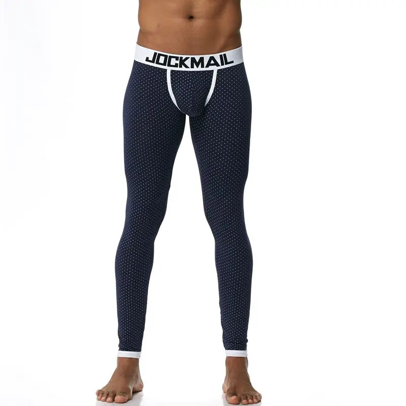 Men's Thermo Underwear Fashion Men Thermal Long Johns Mens Underwear Cotton Striped Print Warm Male Leggings Pants Autumn Winter