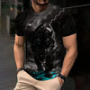 3D Lion Print Graphic T shirts Short Sleeve Tee Men's Clothing O-Neck Animal Print Mens Clothing T-shirts for Men Street Tops