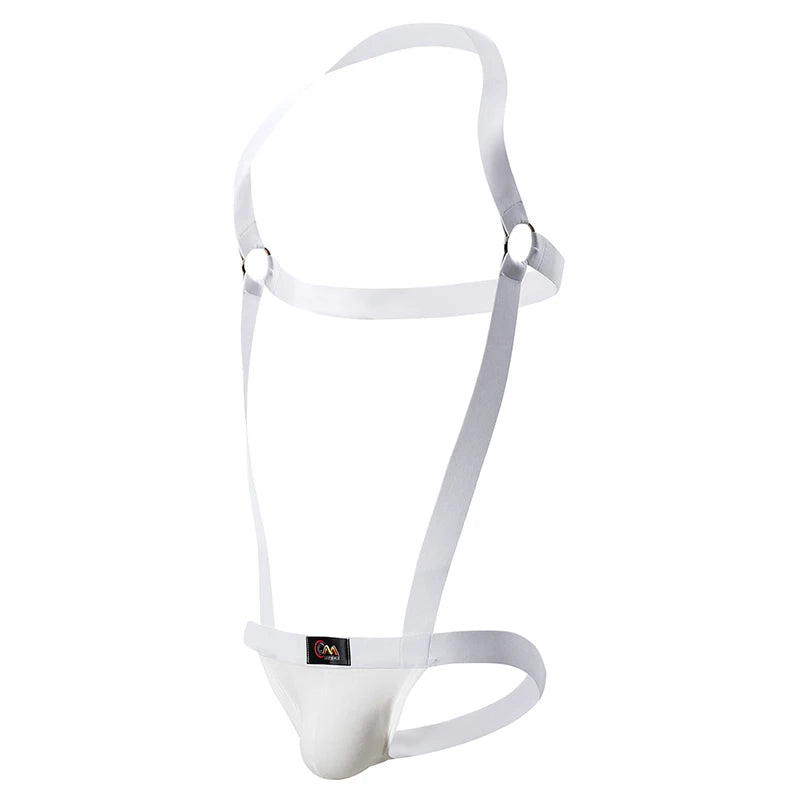 Men's Sexy Elastic Suspender Thong Tights Porn Bare Buttocks Jockstrap Backless Harness Jumpsuit Exotic Adult 18+ Outfit
