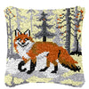 Cunning Fox Smyrna Buttons Package Latch Hook Pillow Kit Bunny Embroidery Design Plush Animal Canvas Craft for Home Decor Gifts