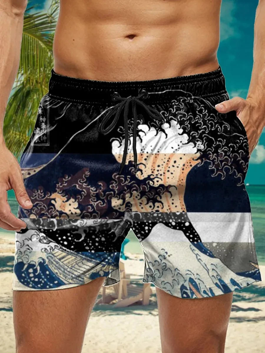 Men's Hawaiian Swim Trunks 3D Floral Print Beach Shorts Quick Dry Outdoor Leisure Sports Shorts Swimwear Fashion Men's Shorts