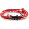 Mens Vintage Black Shark Bracelet Pure Hand Knitting Multicolor Rope Multilayer Bracelets For Women Men Cute Animal Jewelry Gift