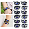 12 Constellation Gem Leather Bracelet Men Women Glass Bracele Couple Leather Multilayer Weave Birthday Gift Bangle Gem