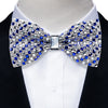 Sparkle Rhinestone Bow Ties for Men Pre-Tied Diamond Sequin Bowtie with Adjustable Length Wedding Party
