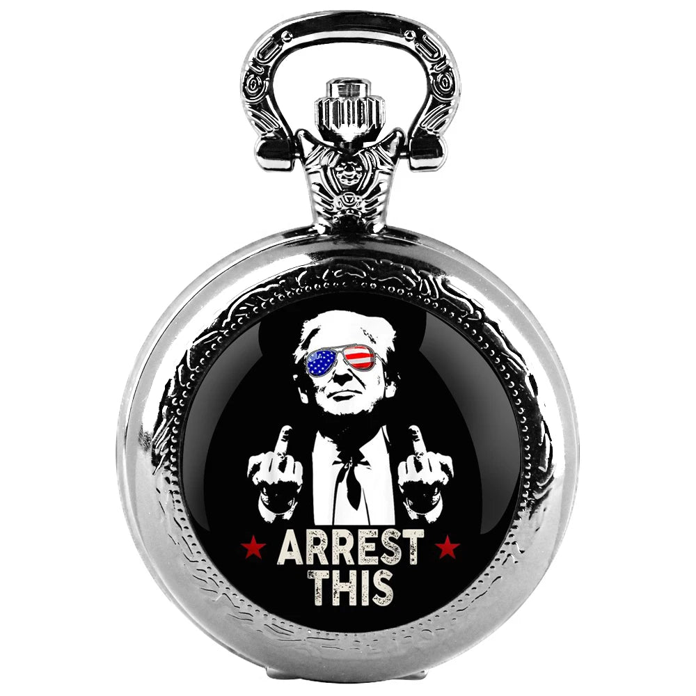 Trump Victory Pendant Quartz Pocket Watch Souvenir