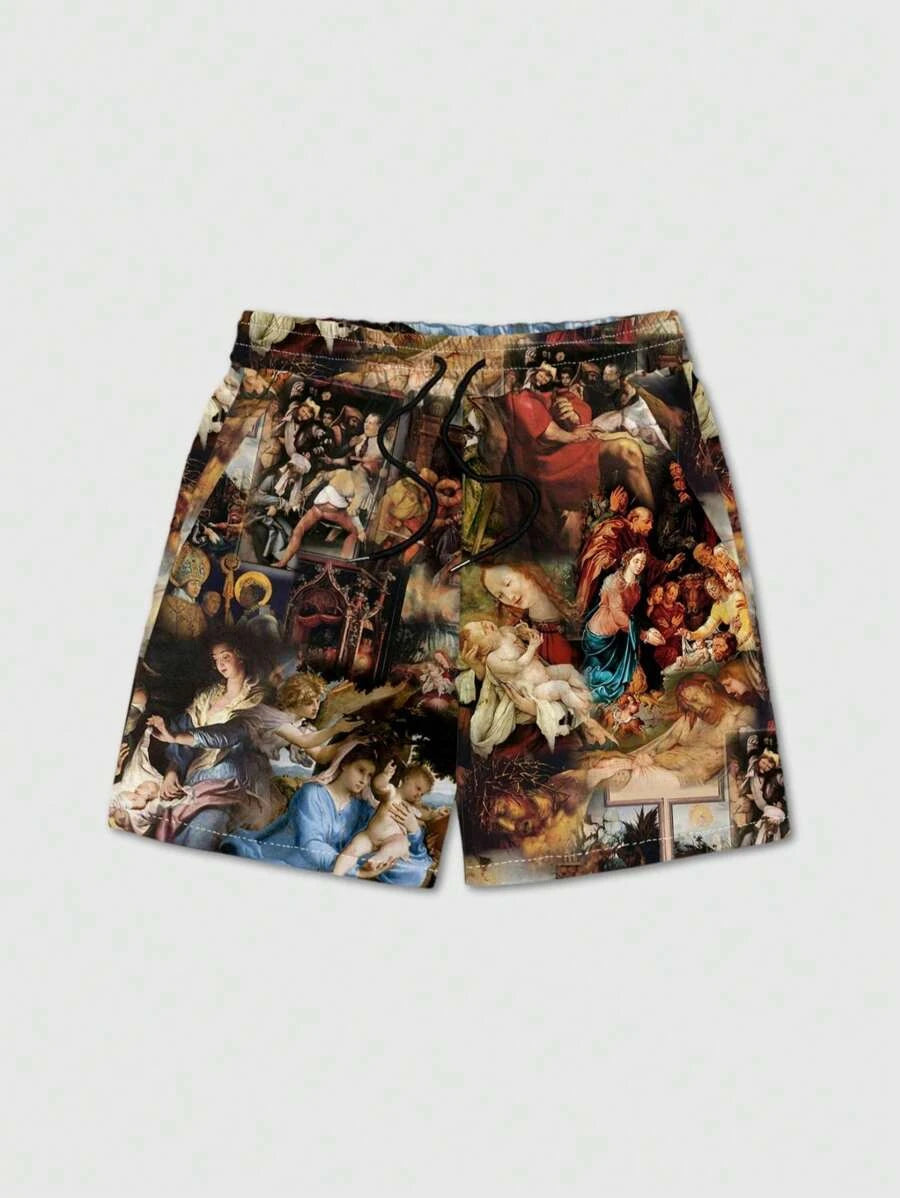 New Men's Summer Shorts Loose Luxury Shorts 3D Printing Leisure Art Painting Printing Harajuku Shorts Sports Quick Drying Shorts