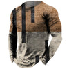 Vintage Men's Long Sleeve T-shirt Tops Plaid Print Autumn Oversized Sweatshirt Male O-neck Casual Daily Streetwear Men Clothing