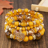 DIEZI Ethnic Bohemian Multicolor Crystal Beads Strand Bracelets Women Men Heart Tree Of Life Charm Bracelet Pulseira Feminina