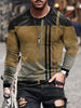 Men's Long Sleeve Retro 3D Print Color Block Print Vintage Novelty T-shirt Stylish Tees For Autumn Mens Clothing