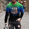 Retro Flame Series 3D Print Summer Men's O-Neck T-shirt Casual Long Sleeve T-Shirt Oversized Pullover Fashion Trend Men Clothing