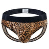 Sexy Leopard Hollow Men's Briefs  Men Underwear Low Waist Gay Jockstrap Panties Bikini Sissy Underpants Male Thong Breathable