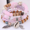 DIEZI Korean Trendy Multicolor Green Crystal Beads Rope Bracelets Women Girls Elastic Tassel Wrap Bracelet Pulseira Feminina
