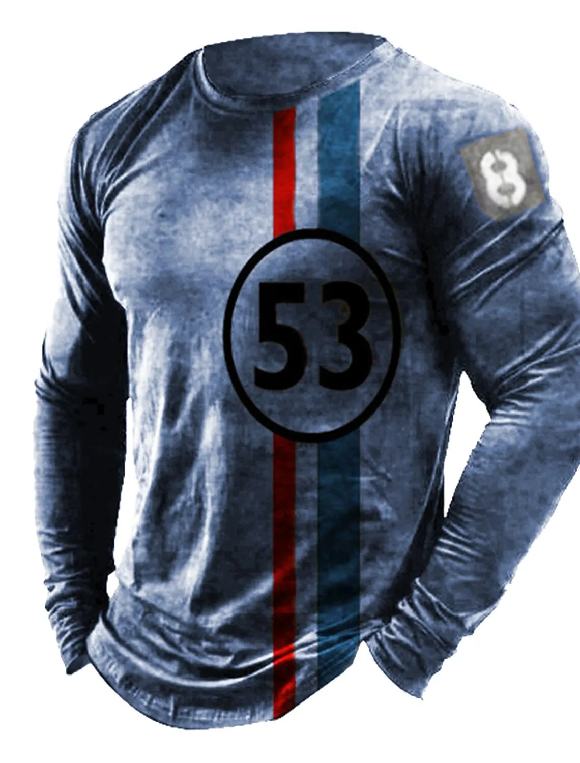 Men's Tshirt Tee Distressed Graphic Prints American Flag National Flag Crew Neck Outdoor Street Long Sleeve Print Clothing