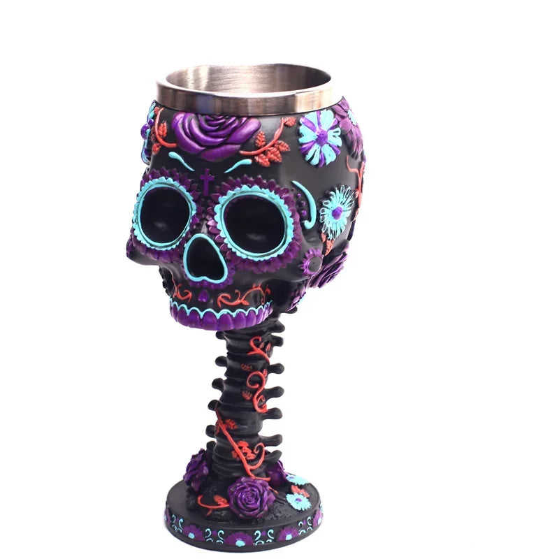 Skull Goblet Water Cup 3D Gothic Stainless Steel Creative Dragon Skeleton Design for Bar Party Home Stein Mug Halloween Gifts